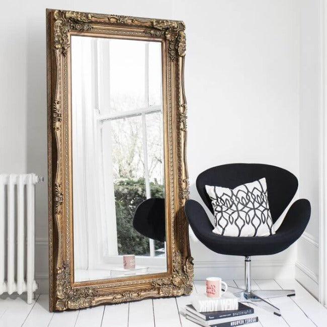 Charles Leaner Mirror in Gold 176cm x 90cm